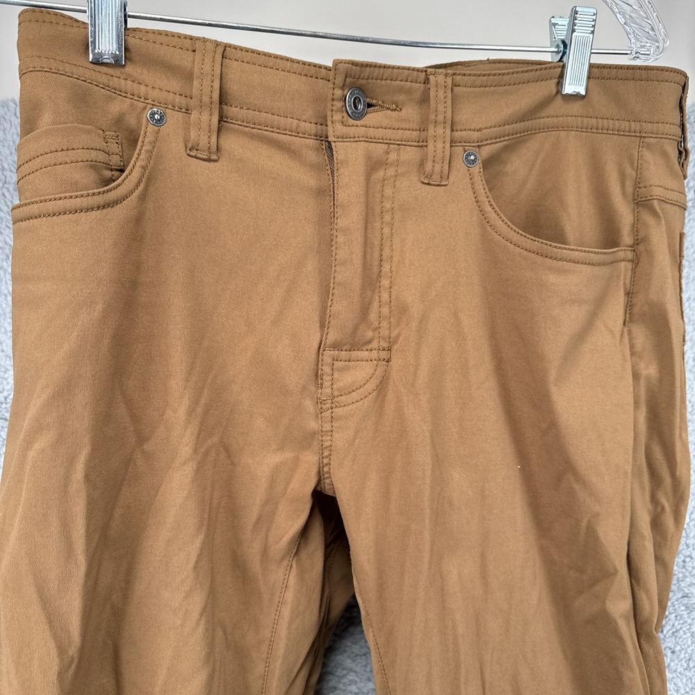 Prana Mens Slim Fit Pants 31W x 32L Tan Outdoor Hiking Camping Stretch